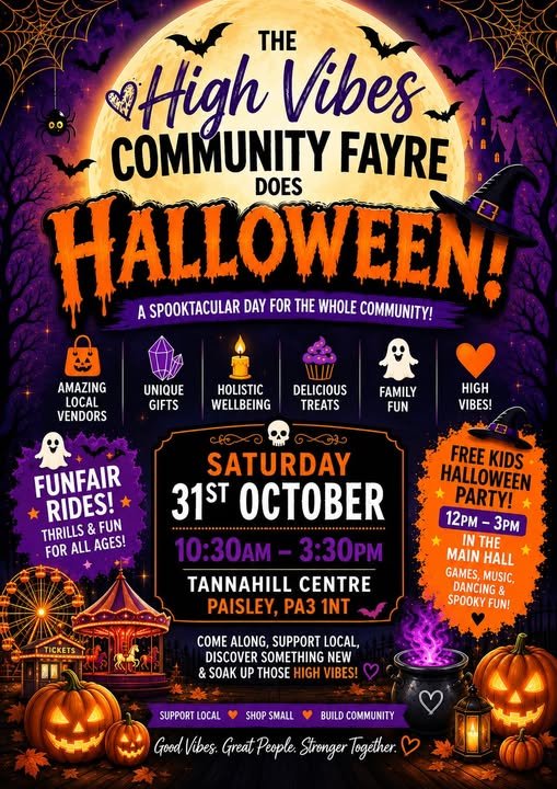 High Vibes Community Fayre DOES HALLOWEEN! - The Craft Box Blog - Paisley High Vibes Community Fayre DOES HALLOWEEN!